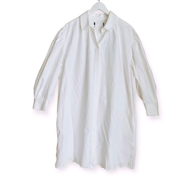 MAX MARA Corinto Linen Blend White Button Down Belted Shirt Dress Size L NEW - Picture 7 of 16